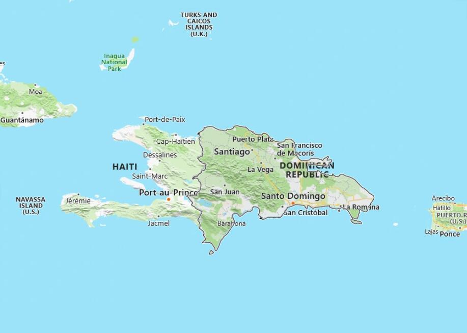 Dominican Republic Map with Surrounding Countries