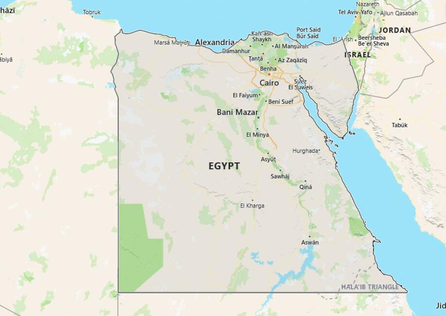 Egypt Map with Surrounding Countries