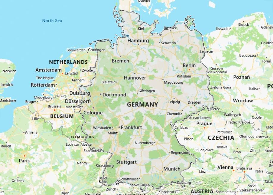 Germany Map with Surrounding Countries
