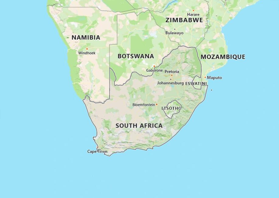 South Africa Map with Surrounding Countries