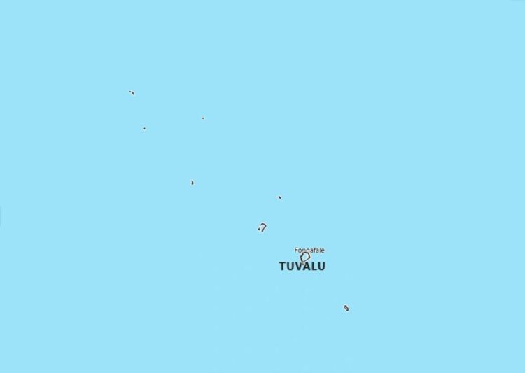 Tuvalu Map with Surrounding Countries